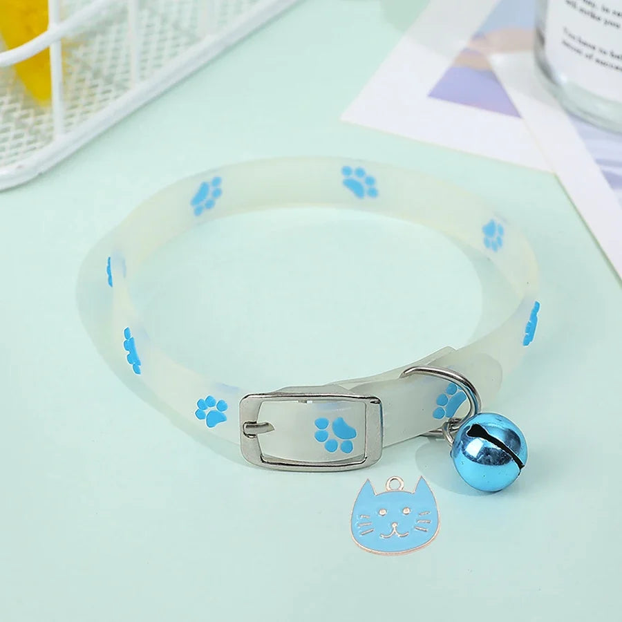 Cat Collar Glow in the Dark Footprint Cute - ProPawPet.com