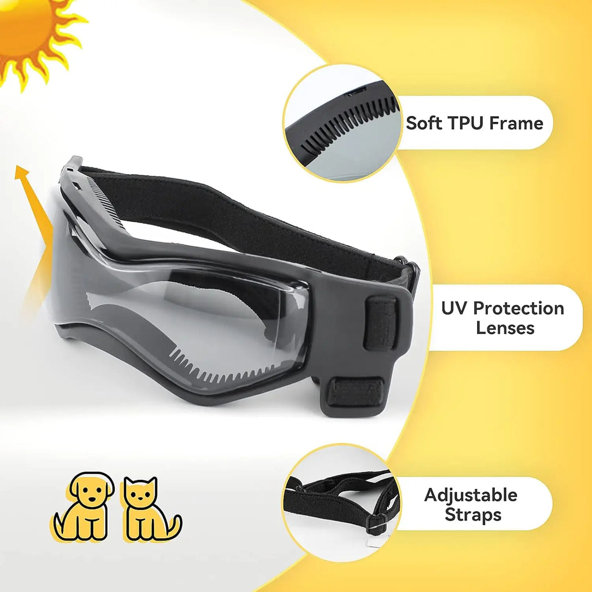 Dog Helmet Goggles Set Pet Safety Hat with - ProPawPet.com