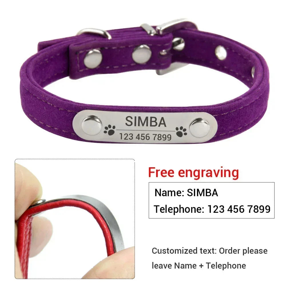 Personalized Cat Collar Soft Velvet Puppy - ProPawPet.com