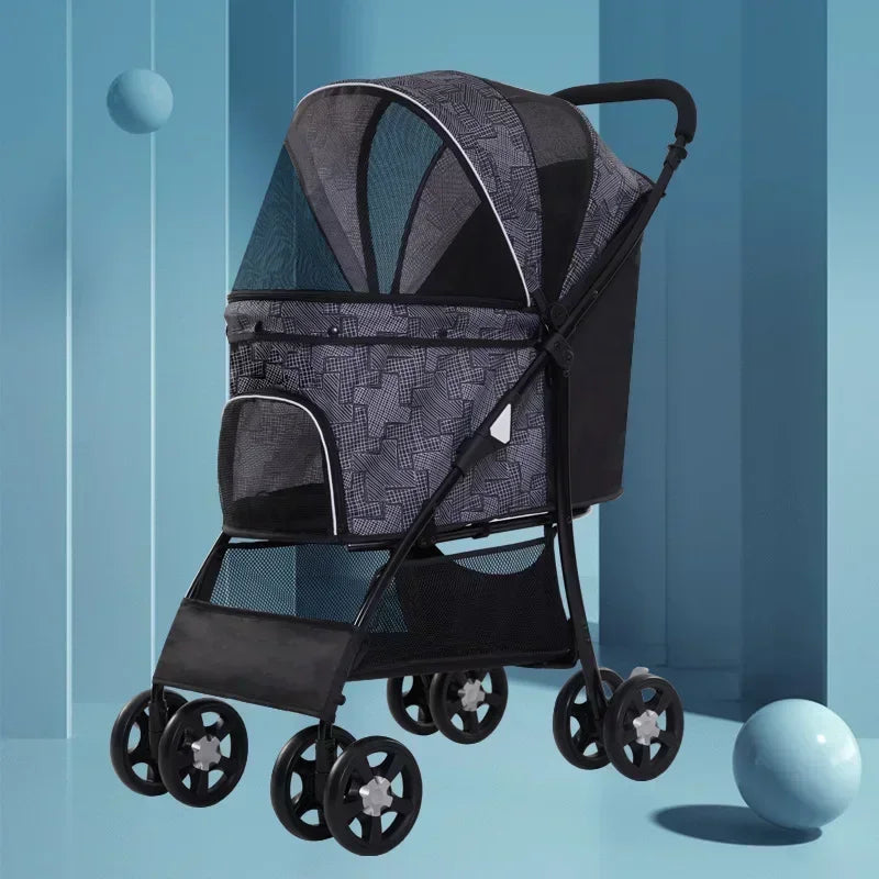 2027Cat Transport Pet Cart Lightweight Foldable Small – 2 Colors