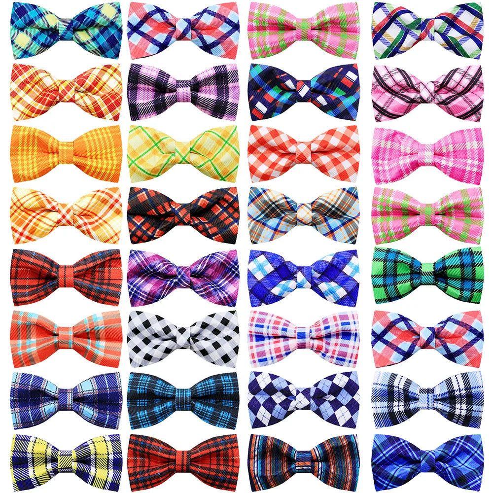 50pcs plaid Style Dog Bowties For Collar - ProPawPet.com