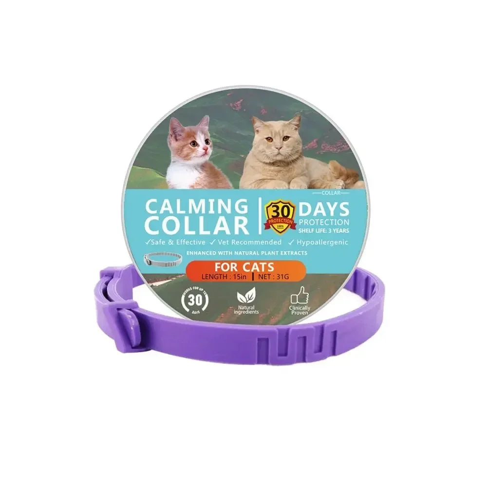 Adjustable 38cm 63.5cm Pet Calming Collar Necklace – Cat Supplies