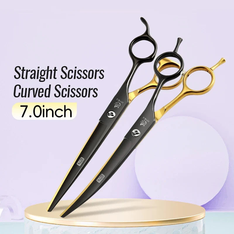 Fenice 6.5/7 Inch Black Gold Pet Grooming - ProPawPet.com