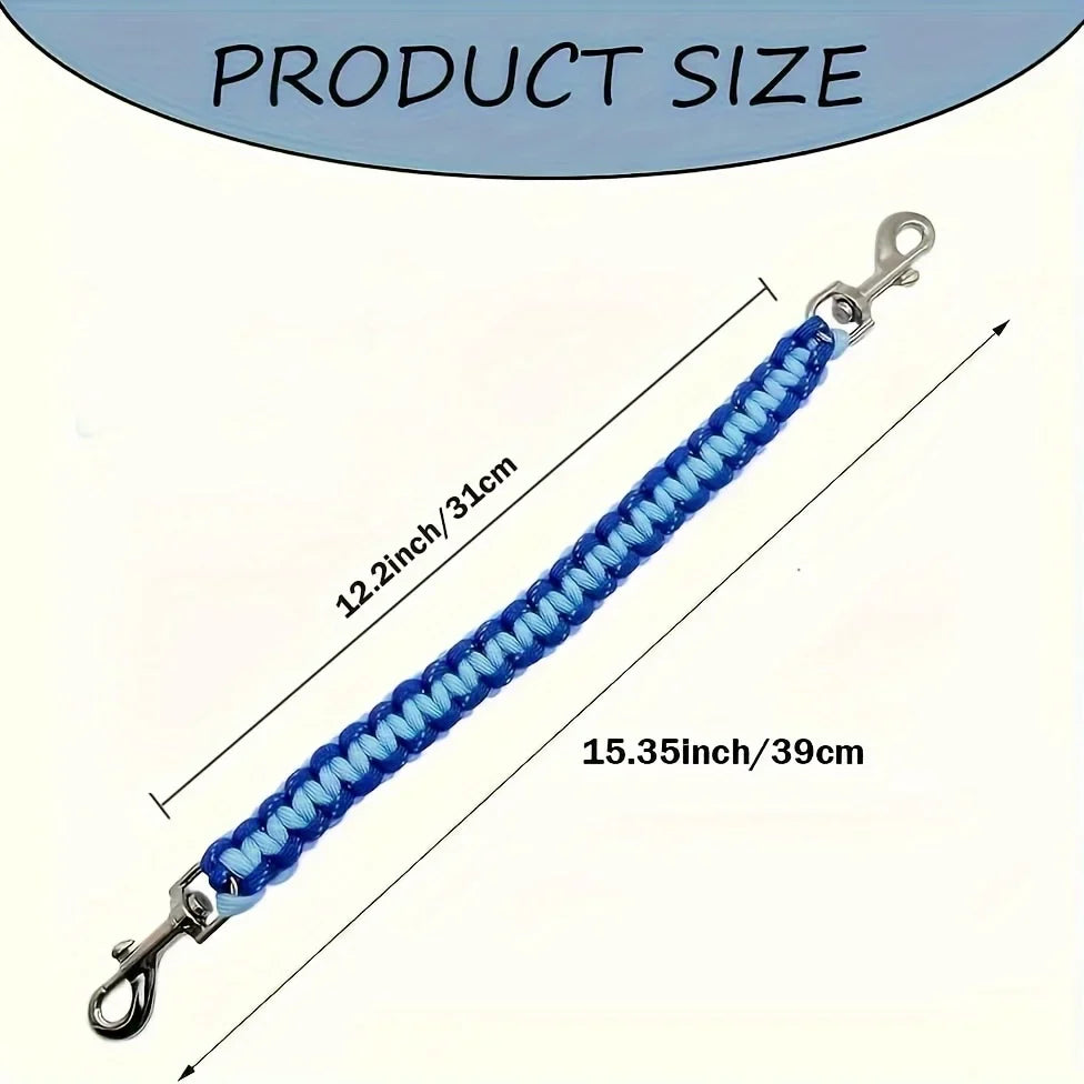 1-Pack Blue Nylon Saddle Balance Strap Secure Training Handle for Horses