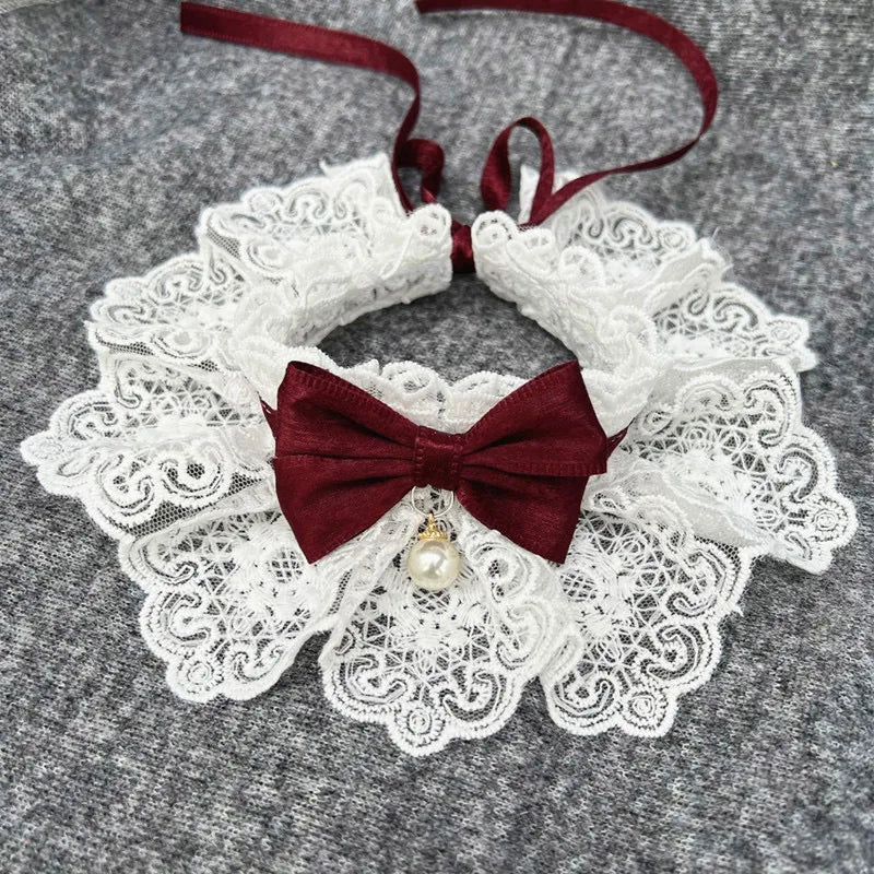 Pearl Dog Collar Jewelled Silk Wedding Cat - ProPawPet.com