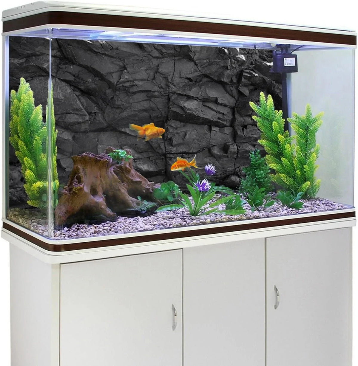 Black Rock, Fish Tank Background Painting, - ProPawPet.com