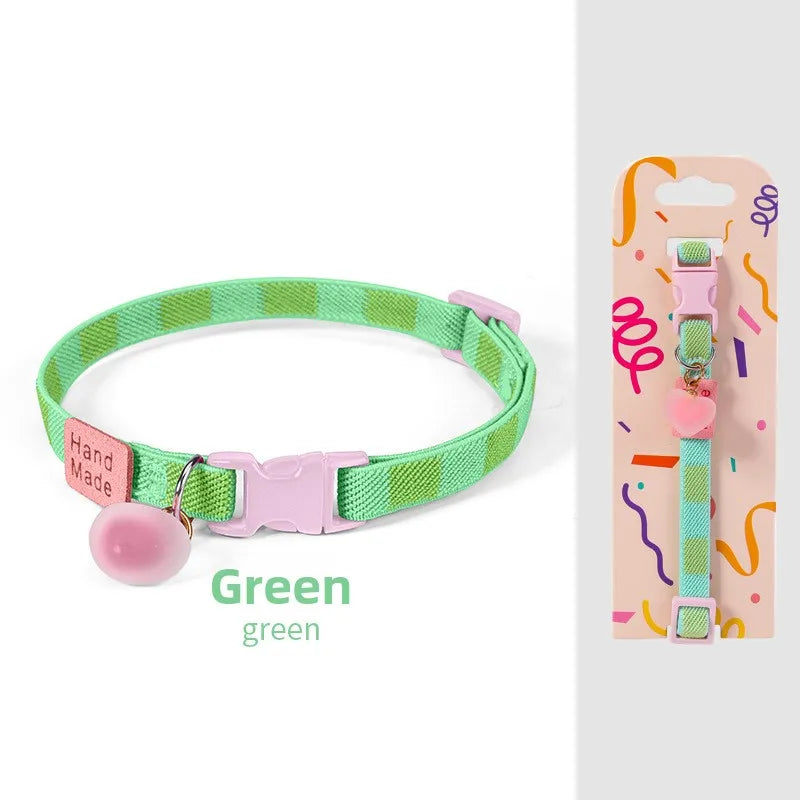 Pet Colorful Elastic Collar High Adjustable Cat Necklace – 6 Colors