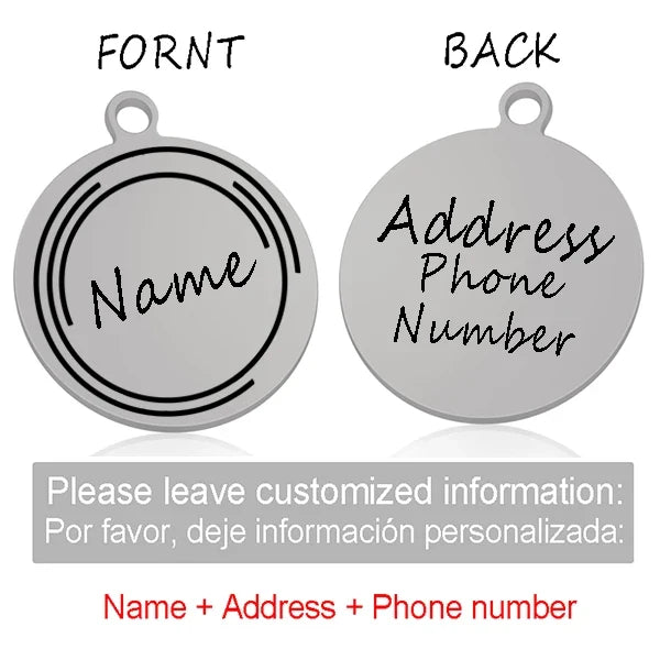 Custom Personalized Cat Dog ID Circle Tag - ProPawPet.com