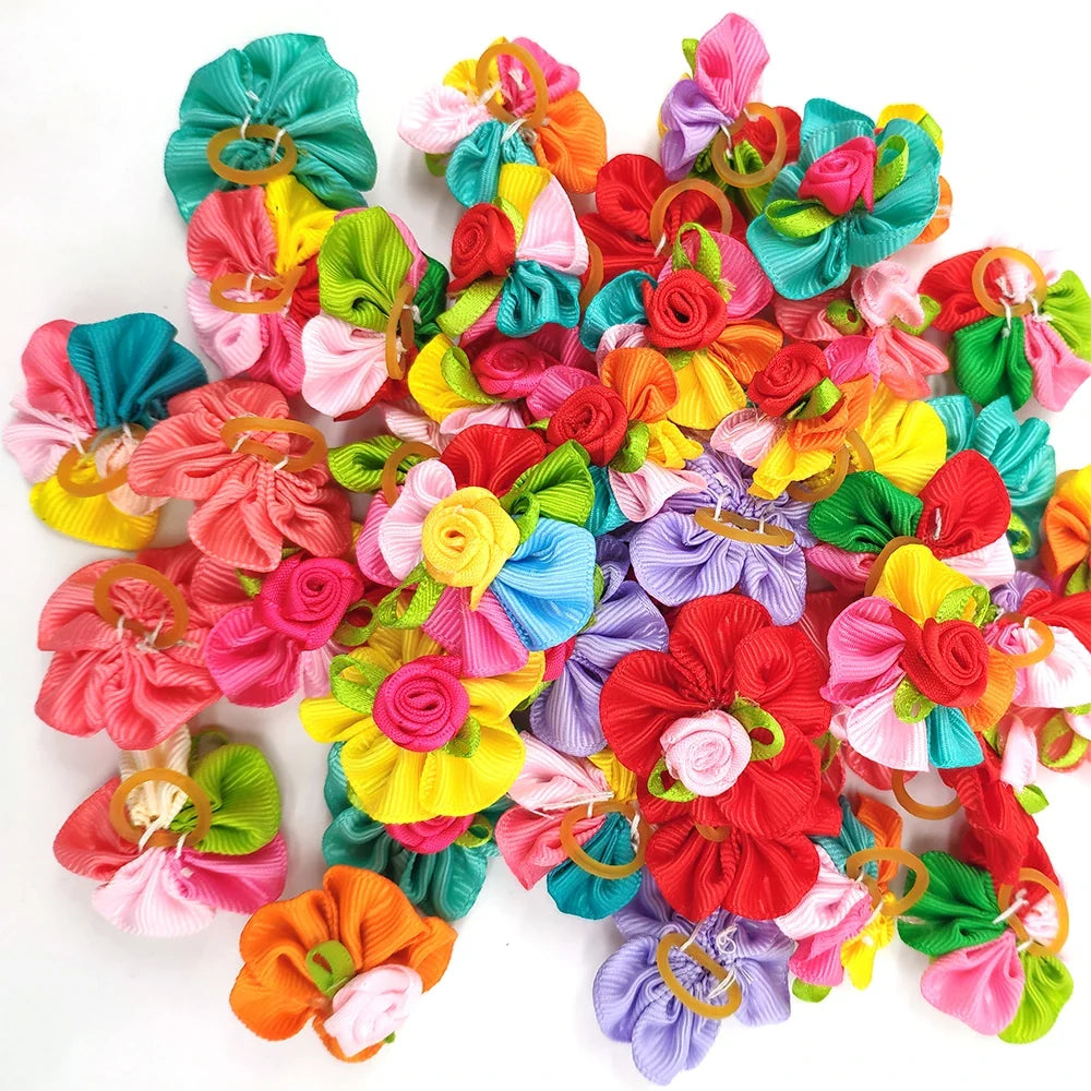20pcs/lot Pet Dog Cat Hair Bows Mix Color - ProPawPet.com