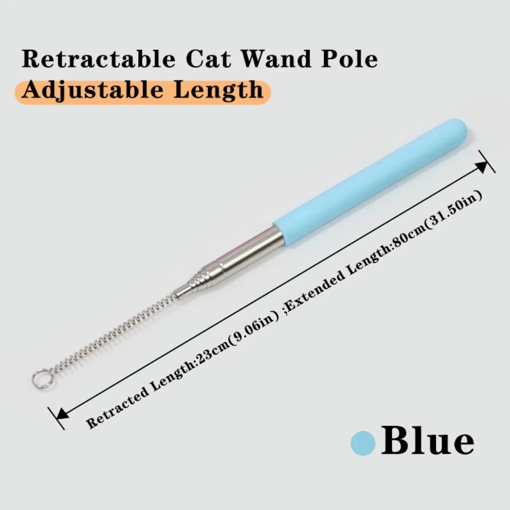 Retractable Cat Wand Pole Interactive with Hanging Loop DIY – 5 Colors