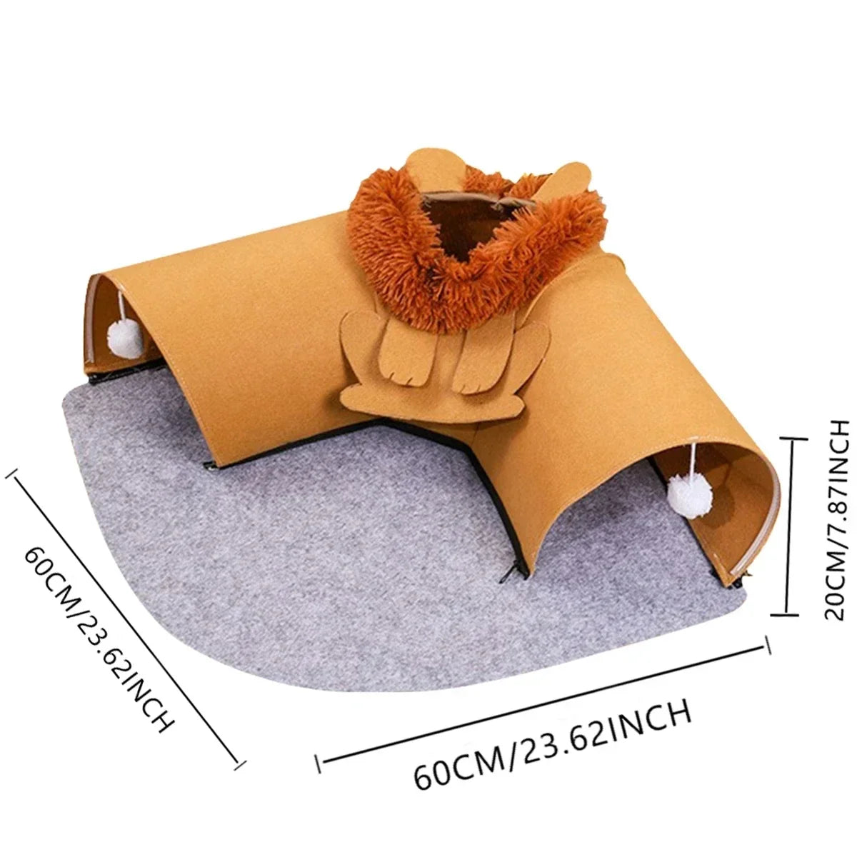 Felt Cat Toys Collapsible Tunnels with Plush Ball – photo 3
