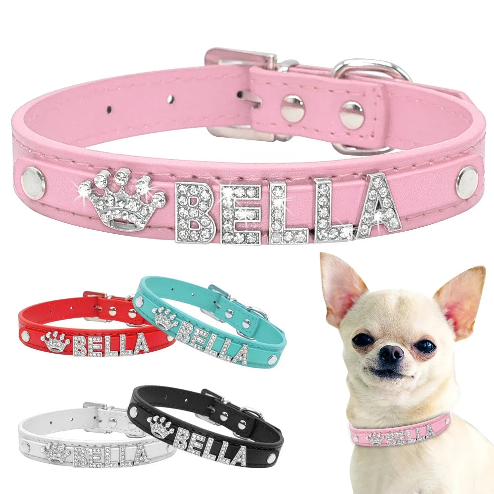 Bling Crystal Puppy Dog Collars Personalized - ProPawPet.com