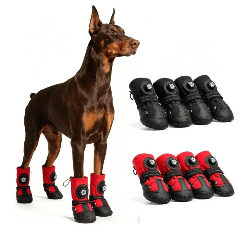 Non-Slip Heavy-duty Dog Boots with Rotating Dial for Med Large Anti