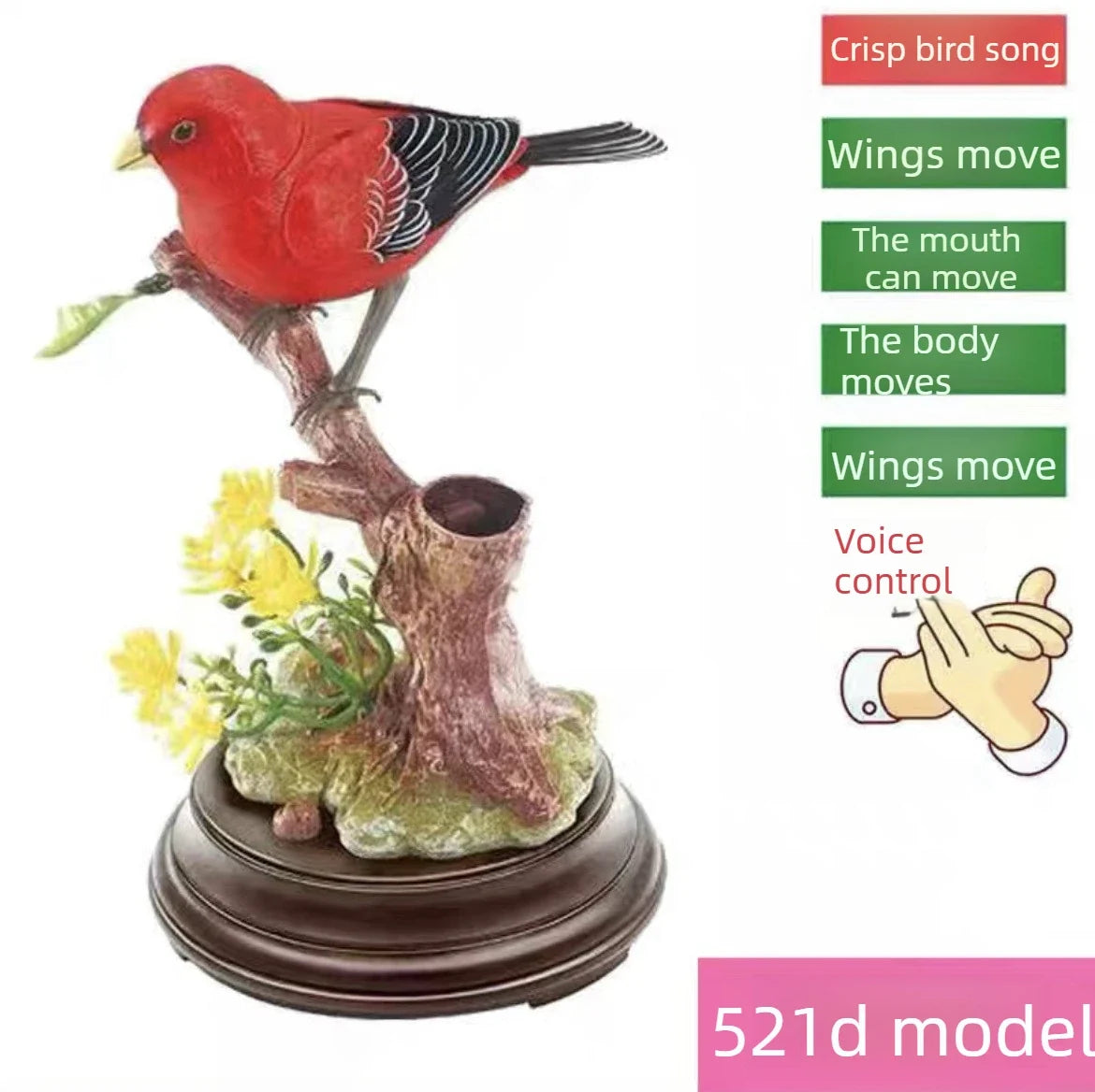 Sound Voice Control Electric Simulation Bird Supplies – 3 Colors