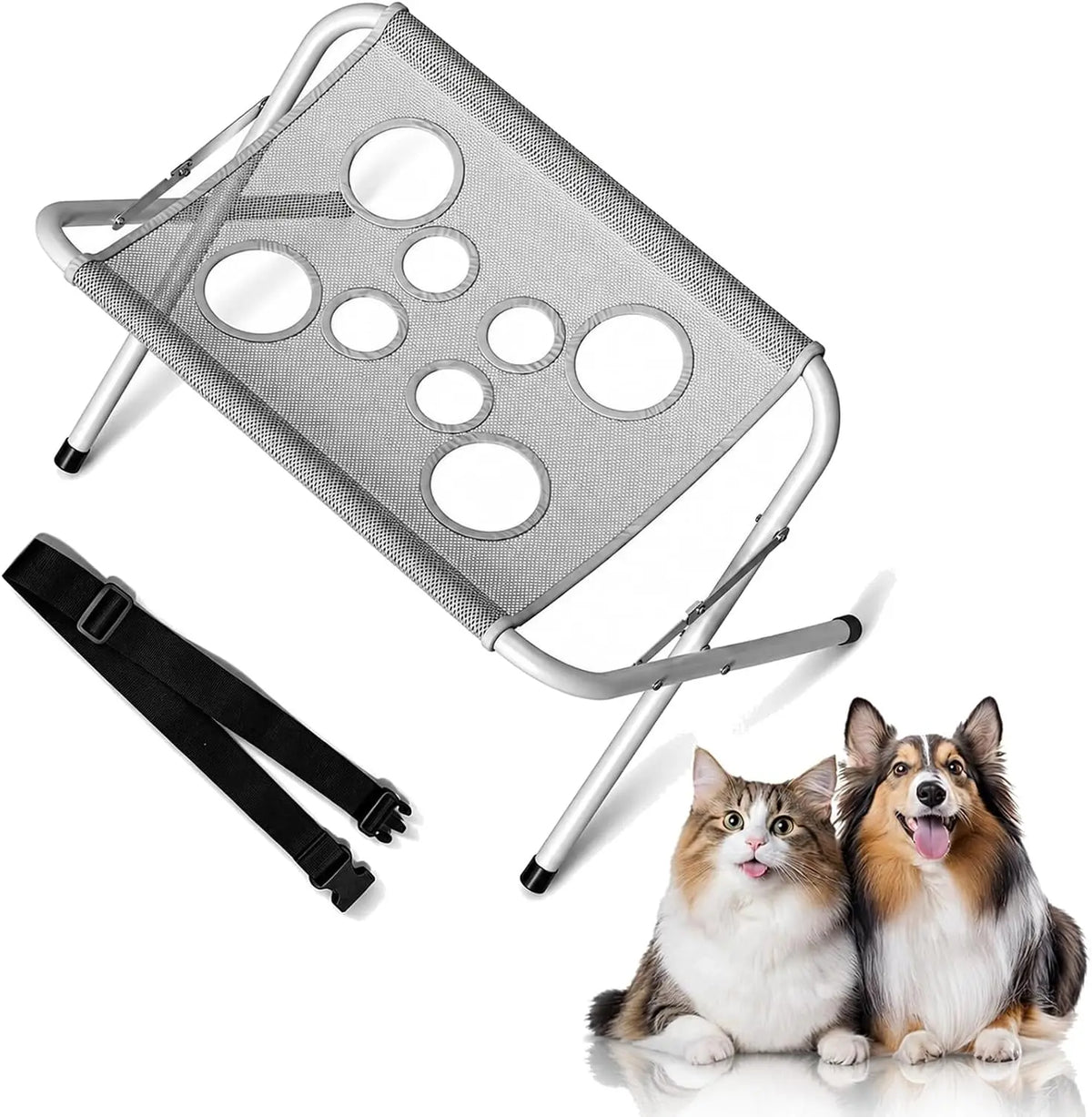 Mesh Dog Grooming Hanging Bed, Foldable Cats Paw Bathing Wash Hammock – 3 Colors