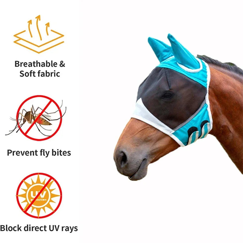 Fine Mesh Horse Equine Fly Mask With Ears - ProPawPet.com
