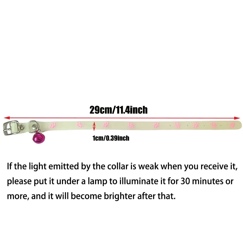 Cat Collar Glow in the Dark Footprint Cute - ProPawPet.com
