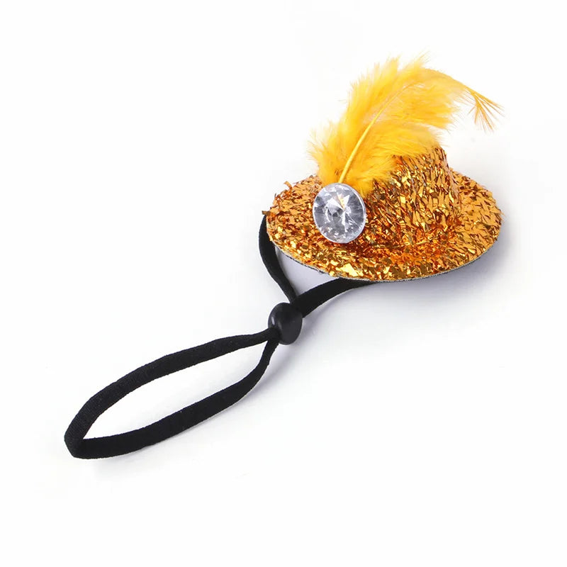 Mini Witch Hat for Small Animals Adjustable Pet Headgear – 7 Colors
