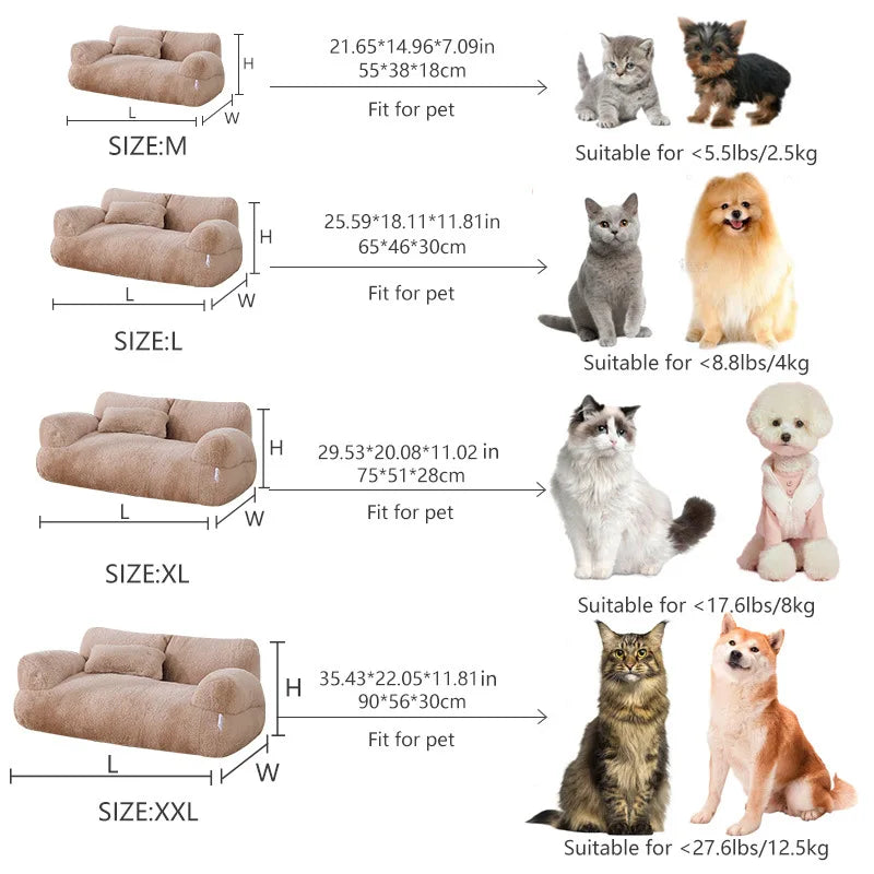 All Season Plush Pet Sofa Bed Washable - ProPawPet.com