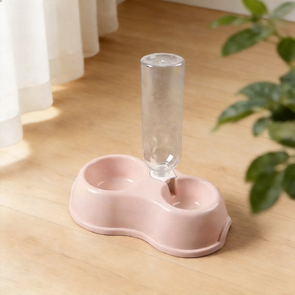 Pet Double Dish Plastic Cat & Dog Food