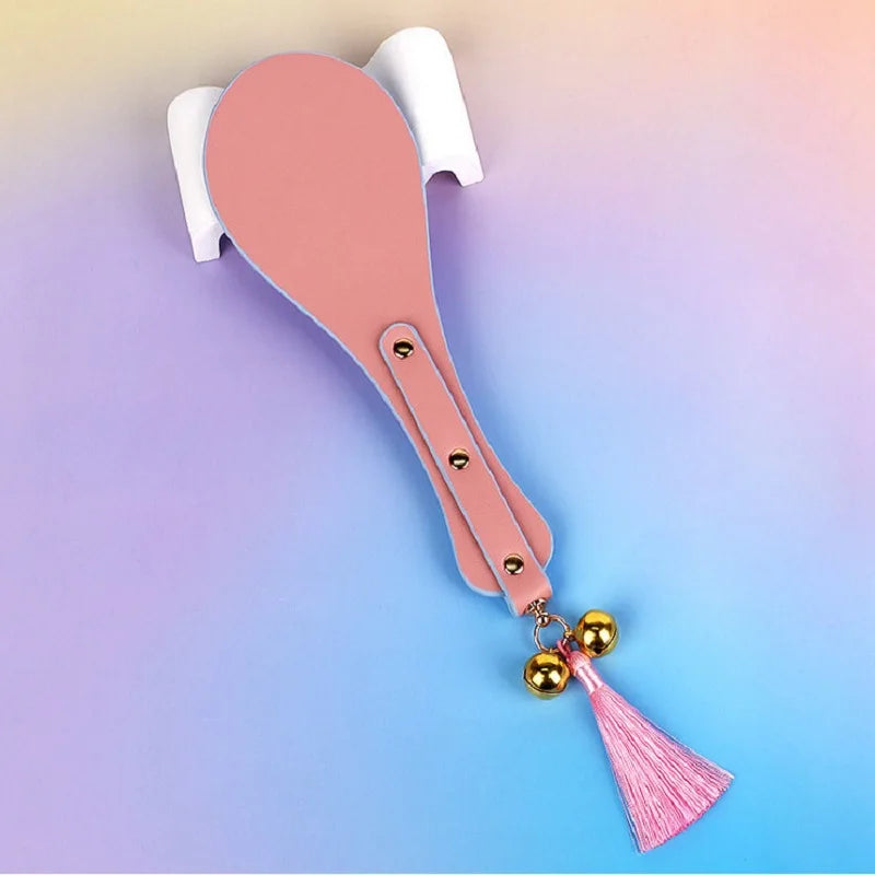 Leather Hand Paddle with Soft Tassels Portable Horse Riding