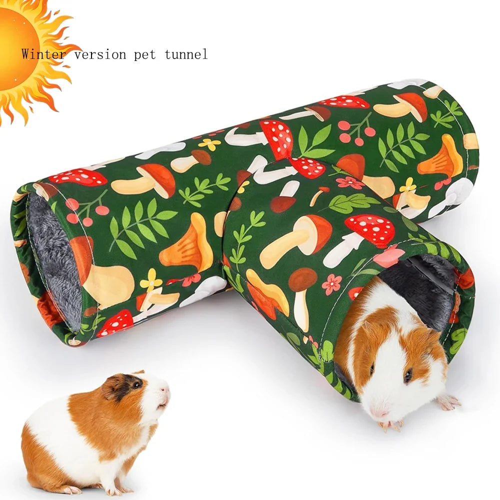 Guinea Pig Tunnel 3 Way Washable Hideout Foldable Rabbit for Small Pets