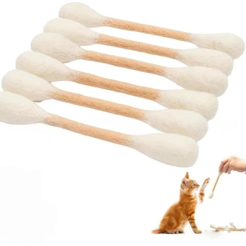 Felt Cotton Swabs Cat Toys with Catnip Giant Kitten Chew Sticks, Interactive