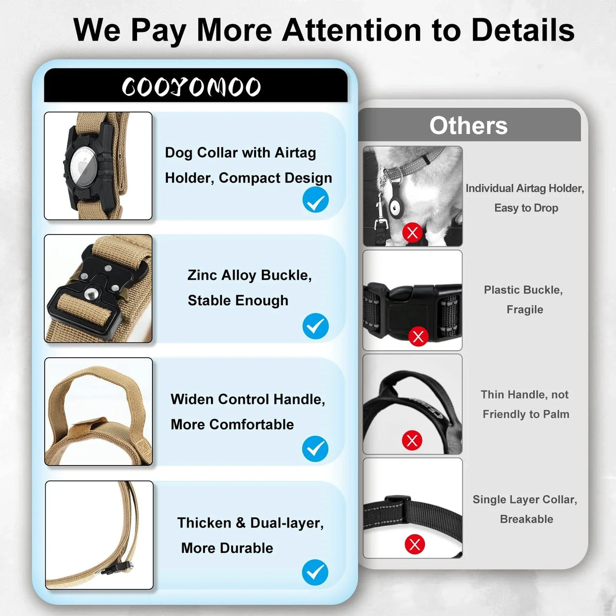 Tactical AirTag Dog Collar, with AirTag - ProPawPet.com