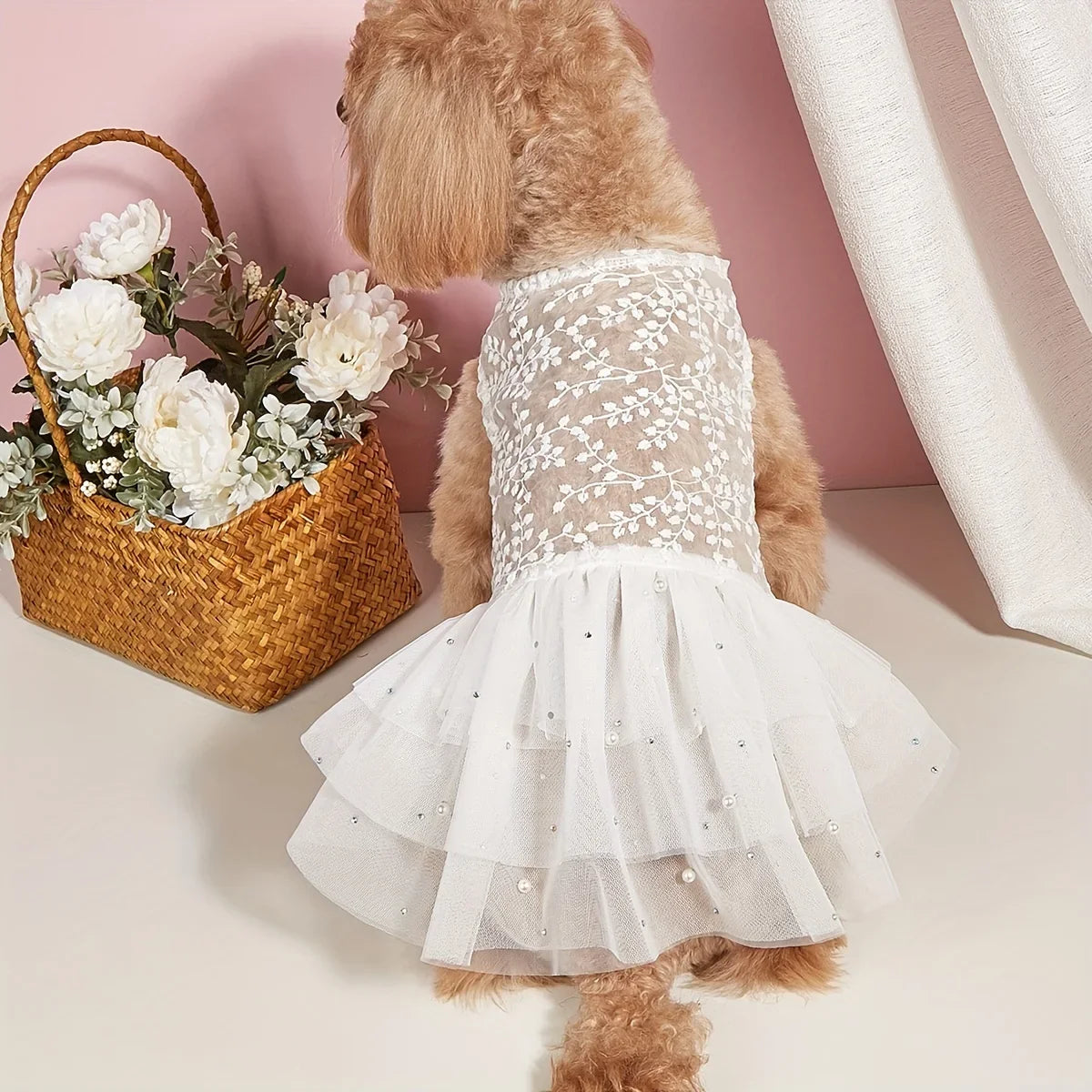 Dog Wedding Party Suit Summer Mesh Dress - ProPawPet.com