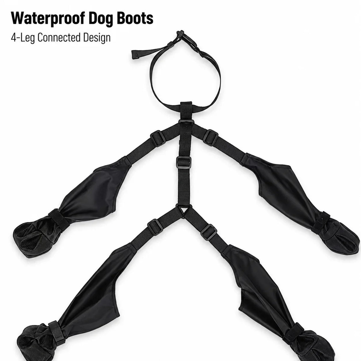 Waterproof Four-leg Connected Dog Boots, Non-Slip