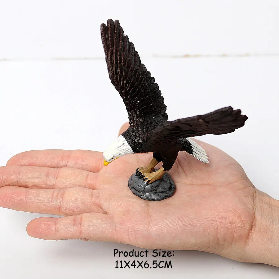 Realistic Plastic Birds of Prey Figurines Bald Eagle Falcon – 15 Colors