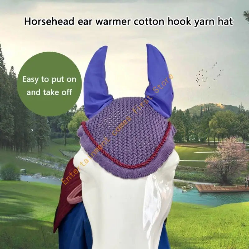 Crochet Horse Ear Bonnet with Breathable - ProPawPet.com