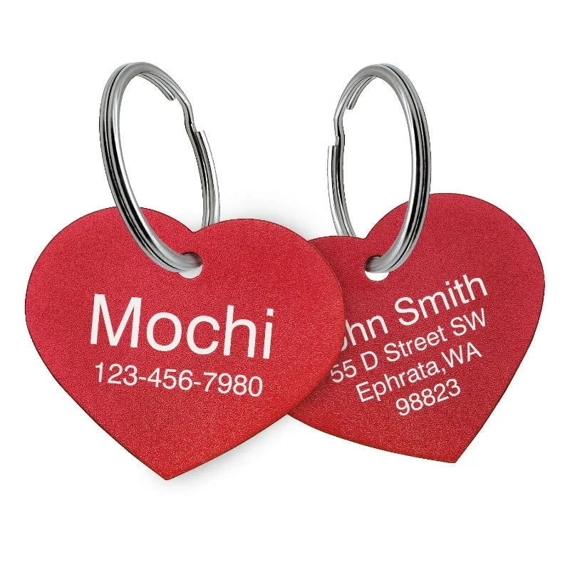 Personalized Custom Aluminum Heart Shape Pet - ProPawPet.com