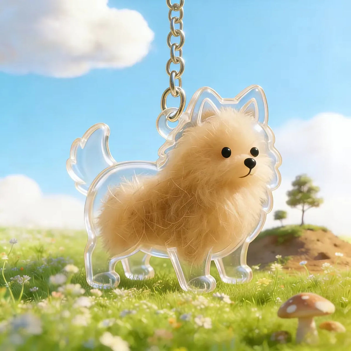 Transparent Pet Hair Capsule Keychain Dog - ProPawPet.com