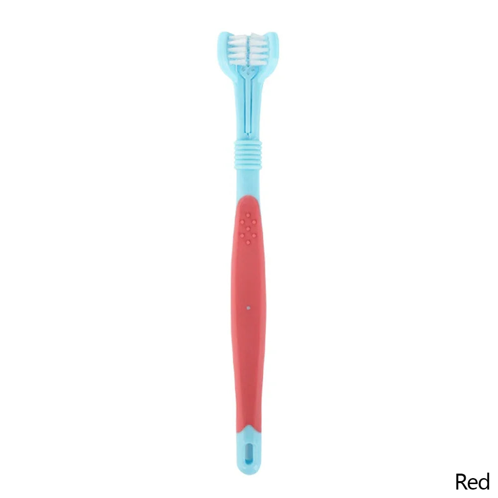 Three Sided Pet Toothbrush Three-head