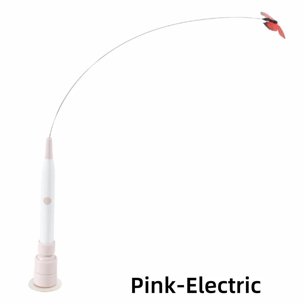 Interactive Switchable Butterfly Pattern Cat Teasing Stick Self Hilarity