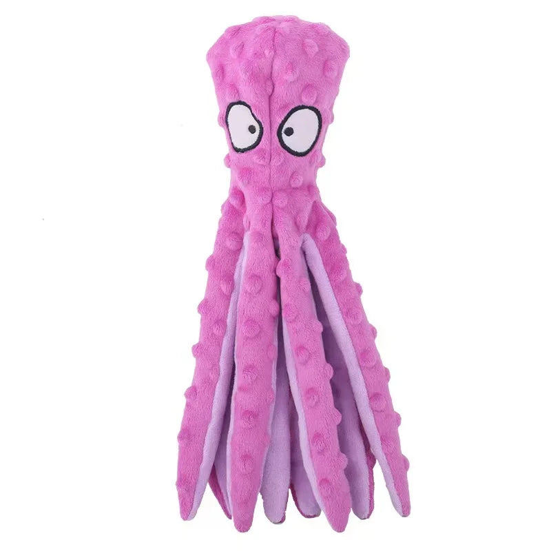 Soft Plush Octopus Pet Toy Squeaky Interactive Self Entertainment – Dog Supplies