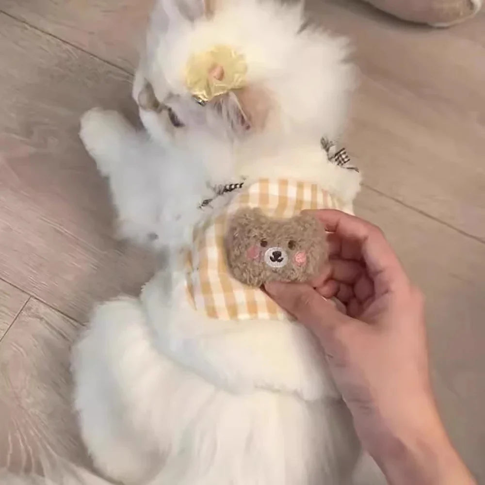 Cute Plush Cat Vest Winter Warm Fleece - ProPawPet.com