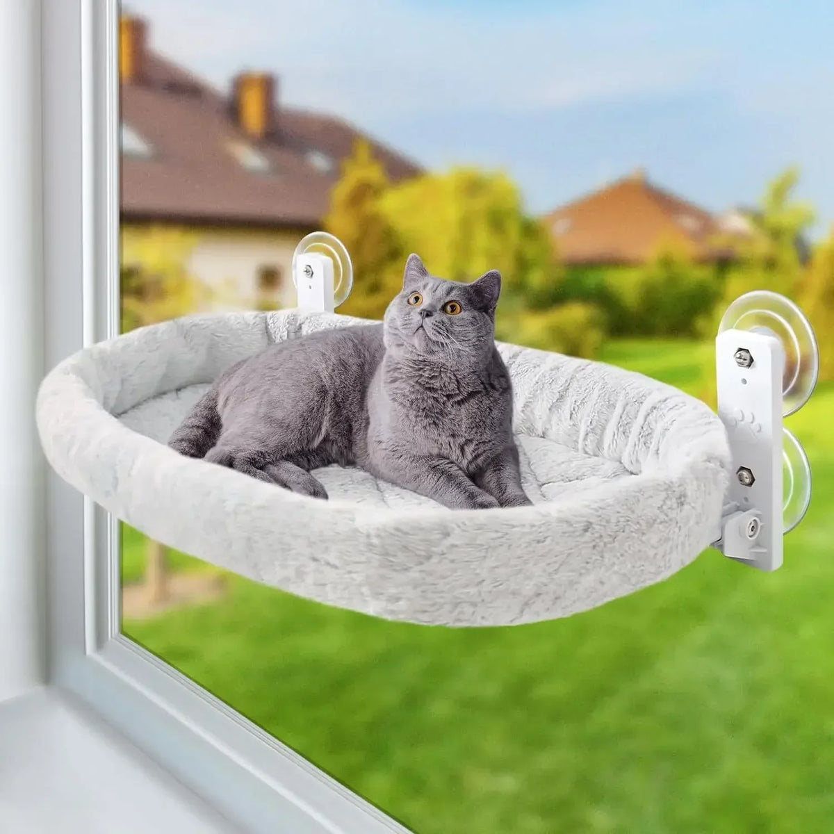 Cat Hammock Window Habitat Sunbathing Glass Hanging Suction – Cat Supplies