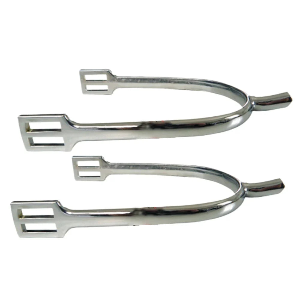 Zinc Alloy English Horse Spurs with Rotatable Copper Rowel – 2 Colors