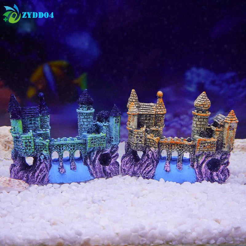 ●1Pcs Resin Castle Shape Fish Tank Ornament - ProPawPet.com