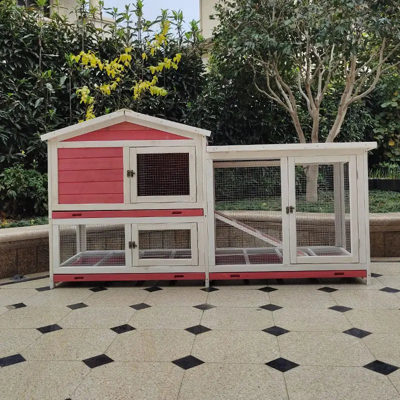 Waterproof Indoor Outdoor Wooden Rabbit Hutch, 2-Tier – Small Pet Supplies