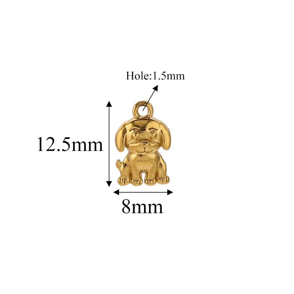 5pcs Stainle Steel Gold Animal Charms For - ProPawPet.com