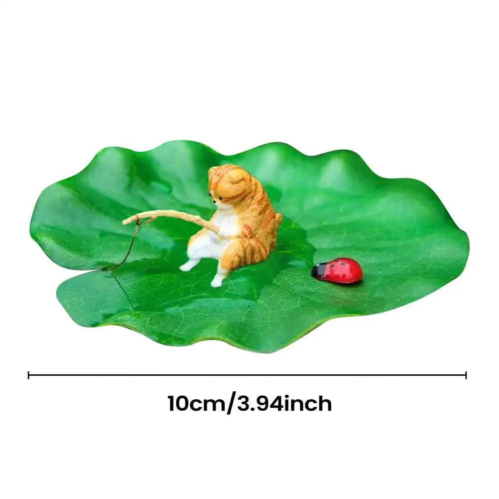 Cat Fishing on Floating Lily Pad Aquarium Decoration – Cat Beds & Mats