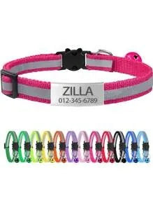 13 Colors Custom Engraved Reflective Cat - ProPawPet.com