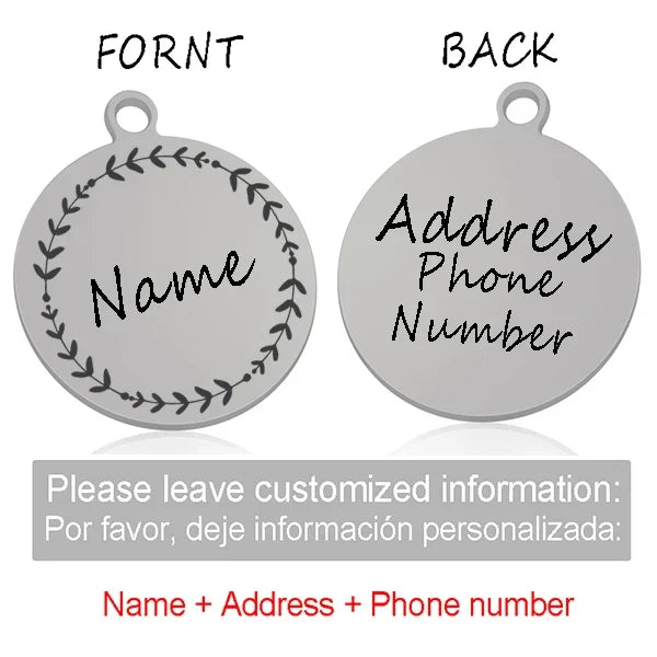 Custom Personalized Cat Dog ID Circle Tag - ProPawPet.com
