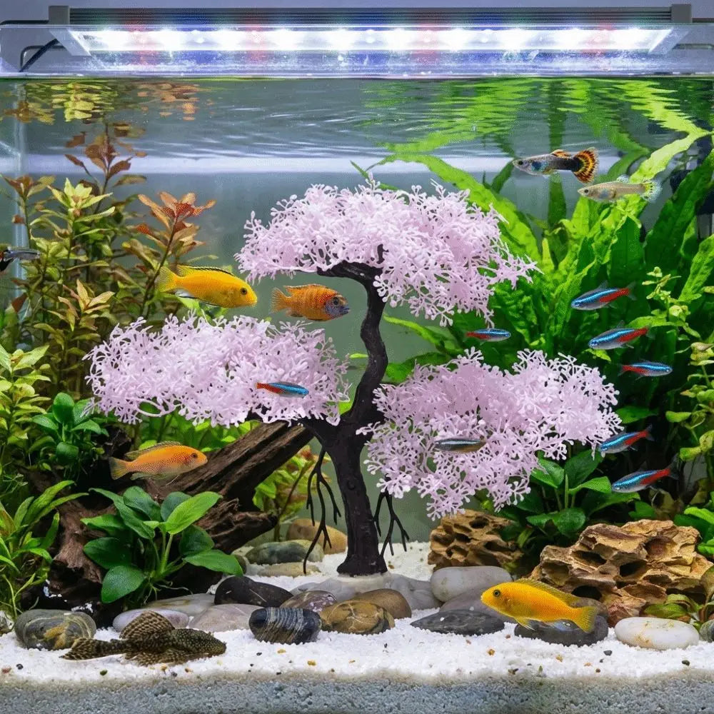Realistic Aquarium Cherry Blossom Underwater - ProPawPet.com