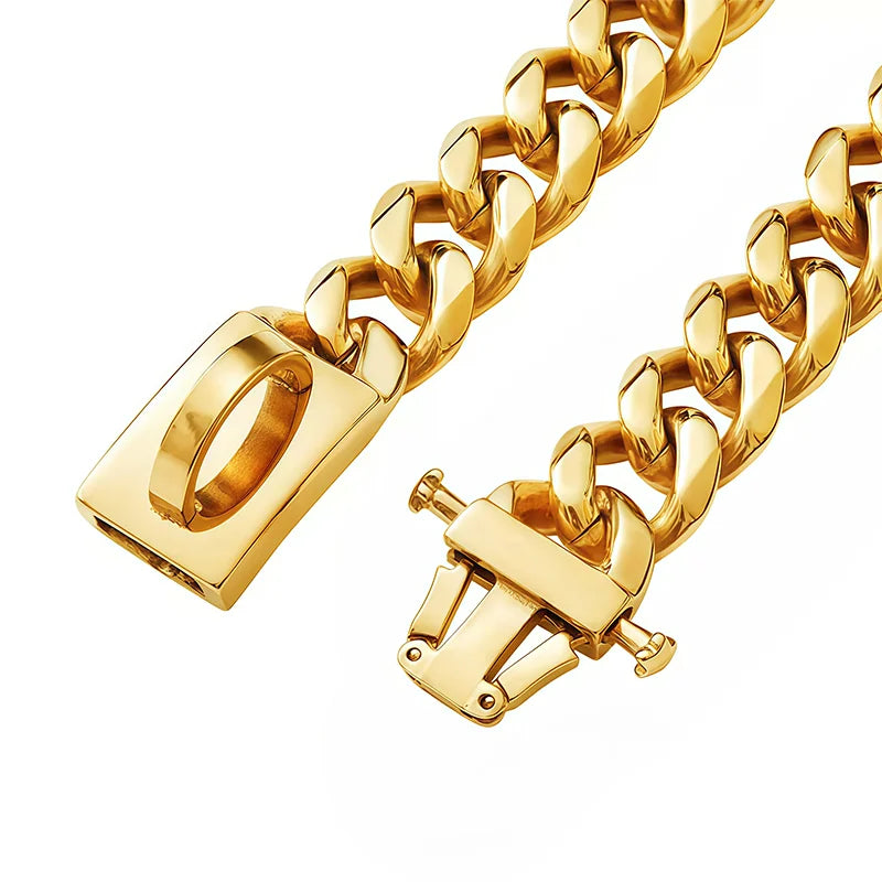 Gold Dog Collar Stainless Steel Metal Pet - ProPawPet.com
