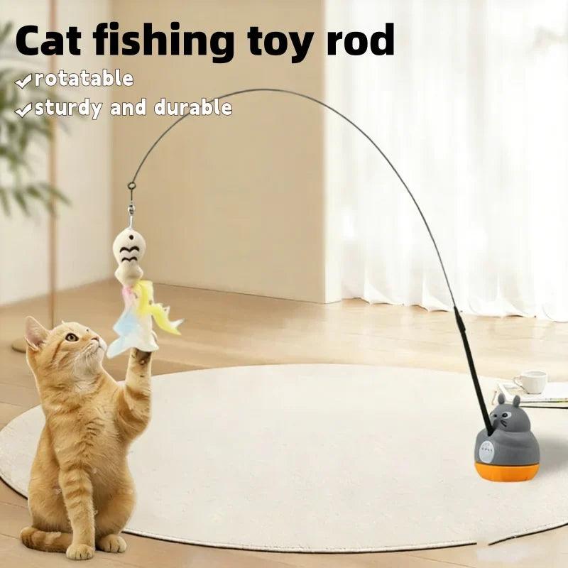 Rotating Feather Cat Teaser Wand Flexible - ProPawPet.com