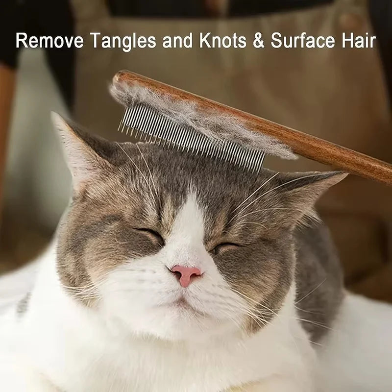 Solid Wood Handle Pet Pin Brush Dog Comb Cat - ProPawPet.com